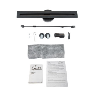 Душовий трап EPELLI INVISIBLE NERO 70 см чорний. Photo 3