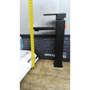 Змішувач на чашу високий чорний Kub 001 High Black. Photo 3