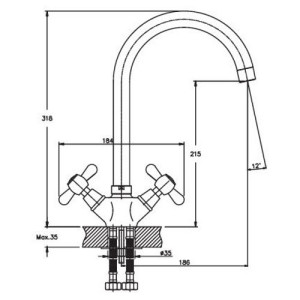 Смеситель для кухни Haiba DOMINOX 275 (HB0090). Photo 2